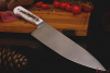 Шеф нож серии "Classic" Bohler N690, рукоять белый акрил/шишка. 